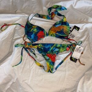 ABS Allen Schwartz Colorful Floral Bikini